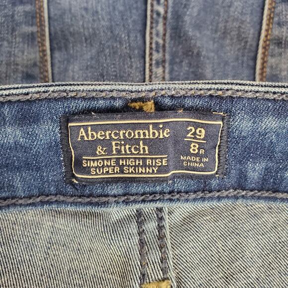 Abercrombie & Fitch Simone High Rise Super Skinny Jeans Distressed Cabincore 8 - Picture 4 of 13